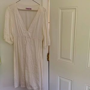 Calypso white linen dress